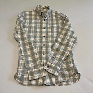 J. Crew Re-imagined white plaid button down shirt S